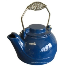 Blue Enamel Cast Iron Teapot